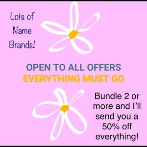 Bundle 2 or more items and I’ll send you a 50% off deal!! Make me offers….